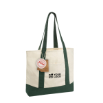 Tote bag van gerecycled katoen met boodschap 20 L 350 g/m² kleur groen met afdrukgebied