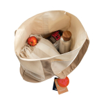 Tote bag van gerecycled katoen met boodschap 20 L 350 g/m² kleur gebroken wit derde weergave