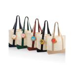 Tote bag van gerecycled katoen met boodschap 20 L 350 g/m² kleur gebroken wit algemene weergave