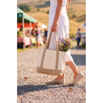 Tote bag van gerecycled katoen met boodschap 20 L 350 g/m² kleur gebroken wit sfeer weergave
