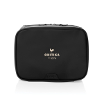 Opvouwbare toilettas met slimme binnenindeling Swiss Peak 4 L kleur zwart weergave met logo