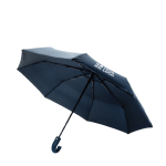 Automatische opvouwbare paraplu 21'' handvat van mat synthetisch leer Ø108 kleur marineblauw met afdrukgebied