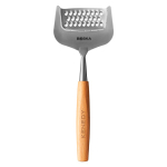 Kaasrasp met roestvrijstalen mes en beukenhouten handvat Boska kleur zilver weergave met logo