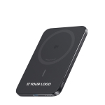 Ultradunne powerbank met draadloos laden 15W 5000 mAh Anker Nano kleur zwart met afdrukgebied