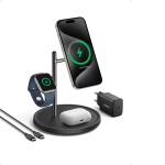 Anker MagGo draadloos laadstation met 3 in 1 functie Qi2 15 W kleur zwart derde weergave