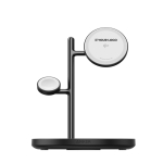Anker MagGo draadloos laadstation met 3 in 1 functie Qi2 15 W kleur zwart met afdrukgebied