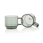 Stapelbare espresso kopjes van geblazen borosilicaatglas 70 ml AdHoc Impact kleur doorzichtig derde weergave