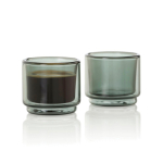 Stapelbare espresso kopjes van dubbelwandig glas 45 ml AdHoc Impact kleur doorzichtig tweede weergave