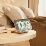 Magnetische nachtkastlader Qi2 op maat USB-C 20 W Zens kleur wit sfeer weergave