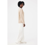 Unisex sweater met ronde hals en fleece modern fit 340 g/m² Iqoniq Torla kleur camel derde weergave met model