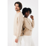 Unisex sweater met ronde hals en fleece modern fit 340 g/m² Iqoniq Torla kleur camel
