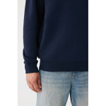 Unisex sweater met ronde hals en fleece modern fit 340 g/m² Iqoniq Torla kleur marineblauw vijfde weergave met model