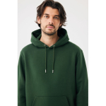 Unisex hoodie met geborstelde fleece 340 g/m2 Iqoniq Joshua kleur donkergroen
