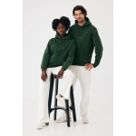 Unisex hoodie met geborstelde fleece 340 g/m2 Iqoniq Joshua kleur donkergroen