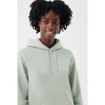 Unisex hoodie met geborstelde fleece 340 g/m2 Iqoniq Joshua kleur olijfgroen vijfde weergave met model