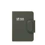 Paspoorthouder met dubbele Bluetooth 5.2 tracker kleur groen met afdrukgebied