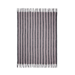 Gestreepte deken van wol en gerecycled polyester 130 x 170 cm kleur grijs derde weergave