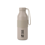 Dubbelwandige fles van gerecycled roestvrij staal 500 ml kleur beige met afdrukgebied