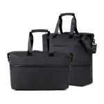 Uitschuifbare weekend reistas van gerecycled polyester 54 L kleur zwart derde weergave