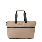 Uitschuifbare weekend reistas van gerecycled polyester 54 L kleur ivoor met afdrukgebied