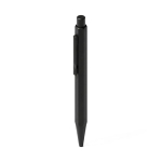 Set met aluminium pen en gelinieerd A5-notitieboek van PU kleur zwart zesde weergave