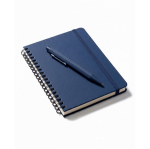 Set met aluminium pen en gelinieerd A5-notitieboek van PU kleur marineblauw gedetailleerde weergave 6