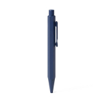 Set met aluminium pen en gelinieerd A5-notitieboek van PU kleur marineblauw gedetailleerde weergave