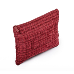 Platte polyester toilettas met boucléafwerking en rits 270 g/m² kleur bordeaux vierde weergave