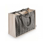 Tas van gerecycled katoen met brede bodem en zijvouw 530 g/m² kleur zwart derde weergave