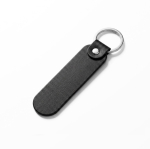 Langwerpige sleutelhanger van synthetisch leer met geschenkdoos kleur zwart vijfde weergave