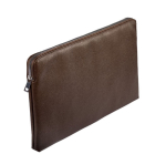 PU-laptophoes met schuimvoering en ritssluiting 15,6'' kleur bruin vijfde weergave