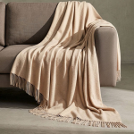 Grote deken van acryl en viscose met zachte afwerking 250 g/m² kleur bruin vijfde weergave