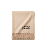 Grote deken van acryl en viscose met zachte afwerking 250 g/m² kleur bruin met afdrukgebied