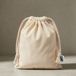 Kleine Fairtrade katoenen zak met natuurlijke afwerking 105 g/m² eerste weergave