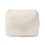 Polyester toilettas met sherpa-afwerking en rits 360 g/m² kleur naturel zesde weergave