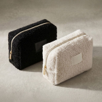 Polyester toilettas met sherpa-afwerking en rits 360 g/m² gedetailleerde weergave 2
