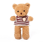 Polyester teddybeer met personaliseerbare gebreide trui kleur naturel derde weergave