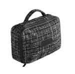 Polyester toilettas met tweed-effect en volledige opening 270 g/m² kleur zwart derde weergave