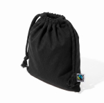 Zwarte Fairtrade katoenen trekkoordzak 105 g/m² kleur zwart vierde weergave