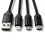 4-in-1-multilaadkabel met karabijnhaak 10 W kleur zwart gedetailleerde weergave 5