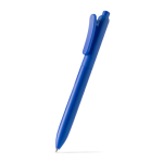 Pen met bijpassende klemclip, mat kunststof en blauwe inkt kleur koningsblauw eerste gebruiksweergave