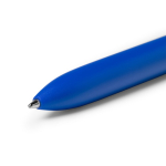 Pen met bijpassende klemclip, mat kunststof en blauwe inkt kleur koningsblauw detailweergave 1