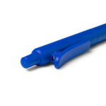 Pen met bijpassende klemclip, mat kunststof en blauwe inkt kleur koningsblauw detailweergave 2