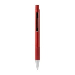 Pen van gerecycled aluminium met matte afwerking en blauwe inkt kleur rood vierde weergave