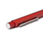 Pen van gerecycled aluminium met matte afwerking en blauwe inkt kleur rood detailweergave 2