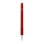 Pen van gerecycled aluminium met matte afwerking en blauwe inkt kleur rood