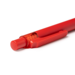 Aluminium balpen met doorschijnende details en blauwe inkt kleur rood detailweergave 2