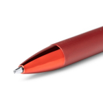 Aluminium balpen met matte metalen afwerking en blauwe inkt kleur rood detailweergave 1