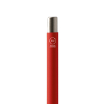 Drukpen van gerecycled aluminium met rubber coating, blauwe inkt kleur rood detailweergave 3