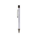 Drukpen van gerecycled aluminium met rubber coating, blauwe inkt hoofdweergave